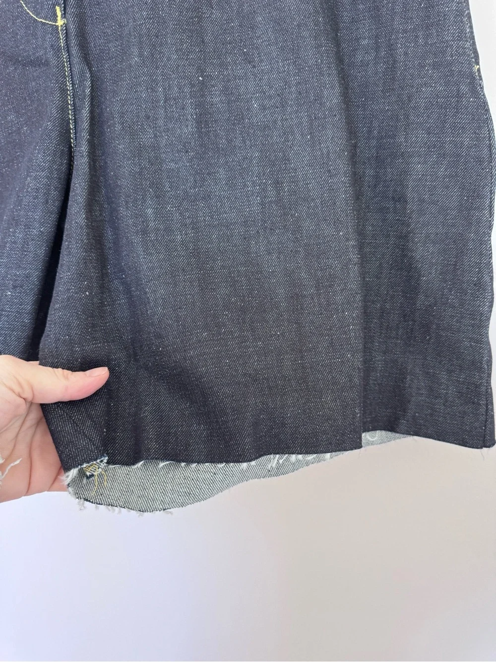 Studio Nicholson Dark Denim Cutoff Raw Hem Shorts size UK10 US6